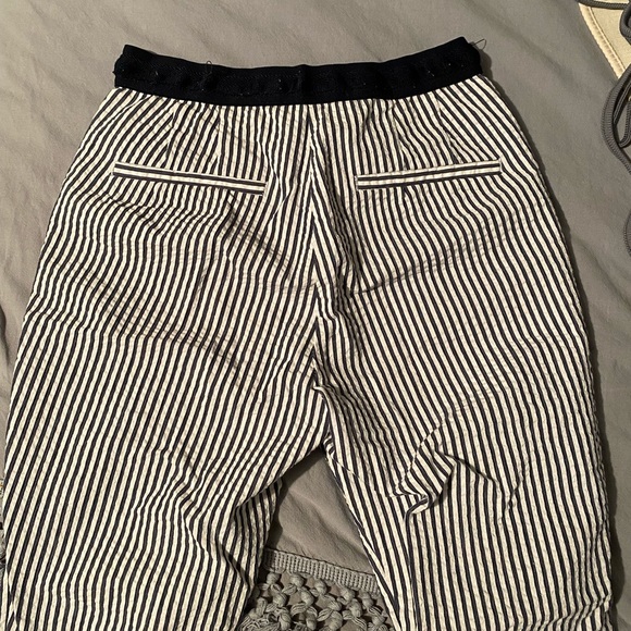 Zara striped navy blue and white linen trousers - Picture 5 of 6